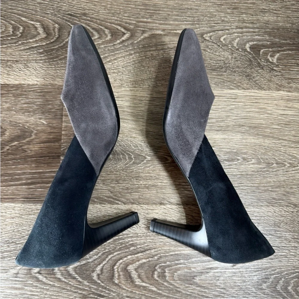 Gabor Shoes Womens sz:6.5 Suede Heels Gray Blue‎ UK4 Minimalist Neutral Capsule